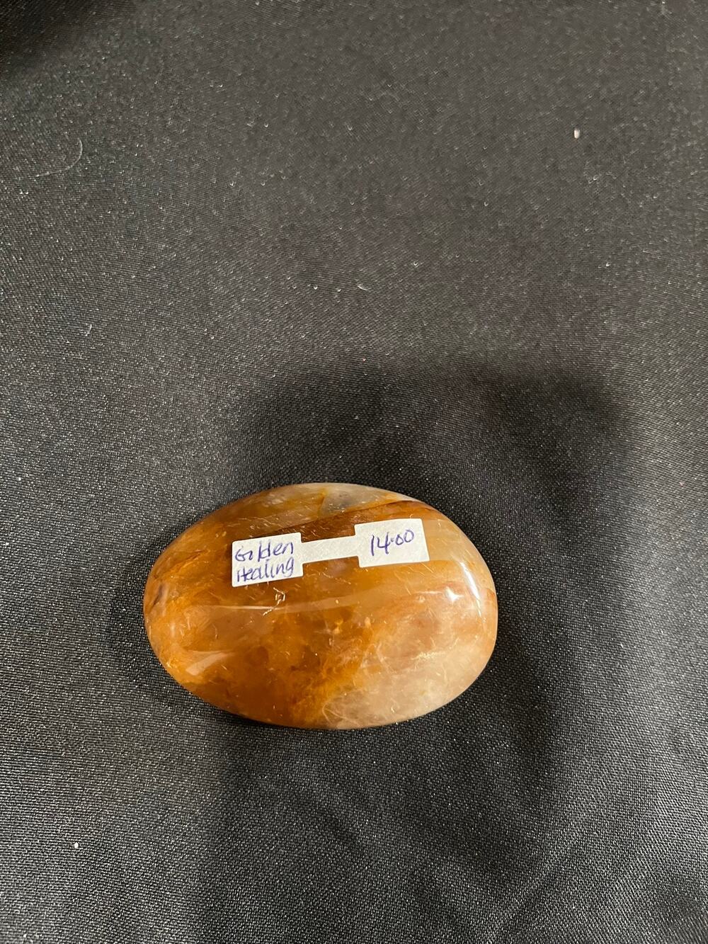 Golden Healer Quartz Palm Stone Large Polished Crystal Worry Stone Natural